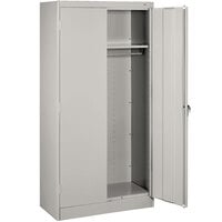 Tennsco 18 inch x 36 inch x 72 inch Light Gray Standard Wardrobe Cabinet with Solid Doors - Unassembled 1471-LGY