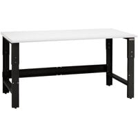 BenchPro Roosevelt Series 24 inch x 48 inch LisStat ESD Laminate Top Adjustable Workbench with Black Frame and Round Front Edge RD2448