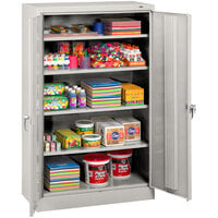 Tennsco 24" x 36" x 66" Light Gray Standard Storage Cabinet with Solid Doors - Assembled 6624DH-LGY