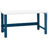 BenchPro Roosevelt Series 24 inch x 48 inch Formica Laminate Top Adjustable Workbench with Dark Blue Frame RE2448