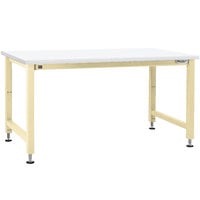 BenchPro Adams Series 36" x 72" Formica Laminate Top Adjustable Hydraulic Workbench with Beige Frame AEFES3672