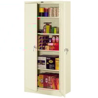 Tennsco 24" x 36" x 78" Putty Deluxe Storage Cabinet with Solid Doors - Assembled 7824-CPY