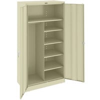 Tennsco 18 inch x 36 inch x 78 inch Putty Deluxe Combination Cabinet with Solid Doors - Unassembled 1872-CPY