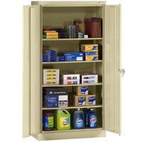 Tennsco 18 inch x 36 inch x 72 inch Putty Standard Storage Cabinet with Solid Doors - Unassembled 1470-CPY