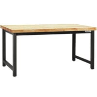 BenchPro Kennedy Series 36" x 96" Butcherblock Wood Top Adjustable Workbench with Black Frame KW3696