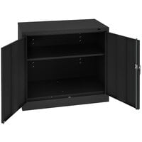 Tennsco 24" x 36" x 36" Black Standard Storage Cabinet with Solid Doors - Unassembled 2436-BLK