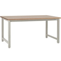 BenchPro Kennedy Series 36" x 120" Particleboard Top Adjustable Workbench with Gray Frame KPB36120