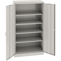 Tennsco 18" x 36" x 72" Light Gray Deluxe Storage Cabinet with Solid Doors - Assembled 7218DLX-LGY