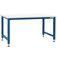 BenchPro Adams Series 36 inch x 60 inch Formica Laminate Top Adjustable Hydraulic Workbench with Dark Blue Frame AEFES3660