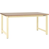 BenchPro Kennedy Series 24" x 96" Particleboard Top Adjustable Workbench with Beige Frame KPB2496