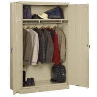 Tennsco 24 inch x 48 inch x 78 inch Sand Jumbo Wardrobe Cabinet with Solid Doors - Unassembled J2478A-N-W-SND
