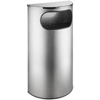 Lancaster Table & Seating 9 Gallon Stainless Steel Half Round Decorative Waste Receptacle with Side Opening