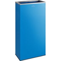 Lancaster Table & Seating 17 Gallon Blue Powder-Coated Metal Rectangular Decorative Waste Receptacle