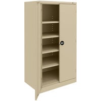Tennsco 24" x 36" x 72" Sand Storage Cabinet with Solid Doors and Recessed Handles - Assembled 7224RH-SND