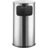 Lancaster Table & Seating 11 Gallon Stainless Steel Round Decorative Waste Receptacle with Side Opening