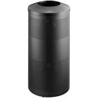 Lancaster Table & Seating 23 Gallon Black Perforated Steel Round Decorative Waste Receptacle