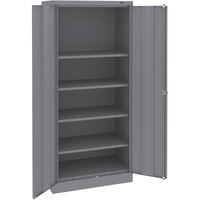 Tennsco 18 inch x 30 inch x 72 inch Dark Gray Standard Storage Cabinet with Solid Doors - Assembled 721830-MGY