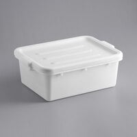 Choice 20" x 15" x 7" White Polypropylene Drain Box / Flatware Soaker Set