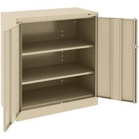 Tennsco 24 inch x 36 inch x 42 inch Sand Standard Storage Cabinet with Solid Doors - Unassembled 1420-SND