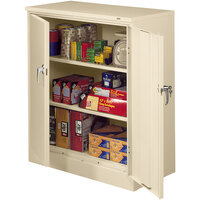 Tennsco 18 inch x 36 inch x 42 inch Sand Deluxe Storage Cabinet with Solid Doors - Assembled 4218DLX-SND