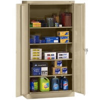 Tennsco 18 inch x 36 inch x 72 inch Sand Standard Storage Cabinet with Solid Doors - Unassembled 1470-SND