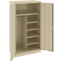 Tennsco 24 inch x 36 inch x 72 inch Sand Standard Combination Cabinet with Solid Doors - Unassembled 1482-SND