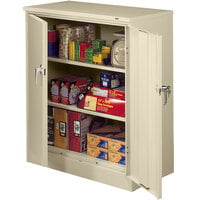 Tennsco 18 inch x 36 inch x 42 inch Sand Deluxe Storage Cabinet with Solid Doors - Unassembled 1842-SND