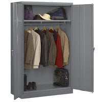 Tennsco 24 inch x 48 inch x 78 inch Dark Gray Jumbo Wardrobe Cabinet with Solid Doors - Unassembled J2478A-N-W-MGY
