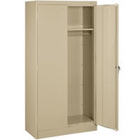 Tennsco 18 inch x 36 inch x 72 inch Sand Standard Wardrobe Cabinet with Solid Doors - Unassembled 1471-SND