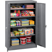 Tennsco 24" x 36" x 66" Dark Gray Standard Storage Cabinet with Solid Doors - Assembled 6624DH-MGY
