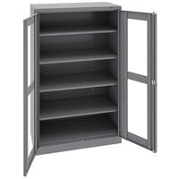 Tennsco 18" x 36" x 72" Dark Gray Standard Storage Cabinet with C-Thru Doors - Assembled CVD7218-MGY