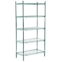 Metro 5A327K3 Stationary Super Erecta Adjustable 2 Series Metroseal 3 Wire Shelving Unit - 18 inch x 30 inch x 74 inch