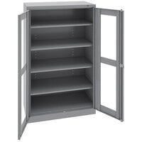 Tennsco 24" x 36" x 72" Dark Gray Standard Storage Cabinet with C-Thru Doors - Assembled CVD7224-MGY
