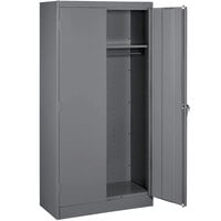 Tennsco 18 inch x 36 inch x 72 inch Dark Gray Standard Wardrobe Cabinet with Solid Doors - Unassembled 1471-MGY