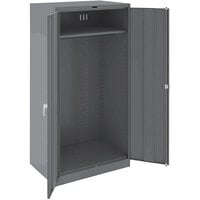 Tennsco 24 inch x 36 inch x 78 inch Dark Gray Deluxe Wardrobe Cabinet with Solid Doors - Unassembled 2471-MGY
