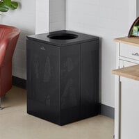 Lancaster Table & Seating 40 Gallon Black Perforated Steel Square Decorative Waste Receptacle