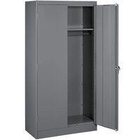 Tennsco 24" x 36" x 72" Dark Gray Standard Wardrobe Cabinet with Solid Doors - Assembled 7124-MGY