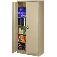 Tennsco 24" x 36" x 78" Sand Deluxe Storage Cabinet with Solid Doors and Recessed Handles - Assembled 7824RH-SND