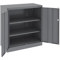 Tennsco 24" x 36" x 42" Dark Gray Standard Storage Cabinet with Solid Doors - Unassembled 1420-MGY
