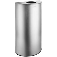 Lancaster Table & Seating 12 Gallon Stainless Steel Half Round Decorative Waste Receptacle