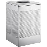Lancaster Table & Seating 40 Gallon Stainless Steel Square Perforated Decorative Waste Receptacle