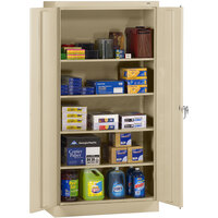 Tennsco 18" x 36" x 72" Sand Standard Storage Cabinet with Solid Doors - Assembled 7218-SND