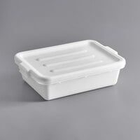 Choice 20" x 15" x 5" White Polypropylene Drain Box / Flatware Soaker Set