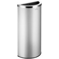 Lancaster Table & Seating 8 Gallon Stainless Steel Half Round Decorative Waste Receptacle