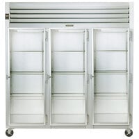 Traulsen G32012 3 Section Glass Door Reach In Refrigerator - Right Hinged Doors
