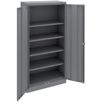Tennsco 15 inch x 30 inch x 72 inch Dark Gray Standard Storage Cabinet with Solid Doors - Assembled 7215-MGY