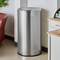 Lancaster Table & Seating 45 Gallon Stainless Steel Round Decorative Waste Receptacle
