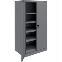 Tennsco 18" x 36" x 72" Dark Gray Storage Cabinet with Solid Doors and Recessed Handles - Assembled 7218RH-MGY
