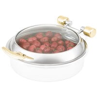 Vollrath 46126 Round Intrigue Induction Chafer Glass Lid with Brass Trim