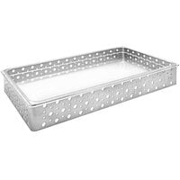 Front of the House Dots 20 3/4 inch x 12 3/4 inch x 3 inch Silver Iron Shallow Housing / Pan Set - 2/Case
